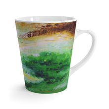 Green Abstract LATTE MUG 12 oz for Coffee  or Tea Cup printed in Artsy Style