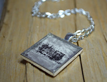 Wearable Art GREY BLACK and WHITE Art Pendant, Silver, Contemporary Jewelry