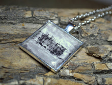 Wearable Art GREY BLACK and WHITE Art Pendant, Silver, Contemporary Jewelry