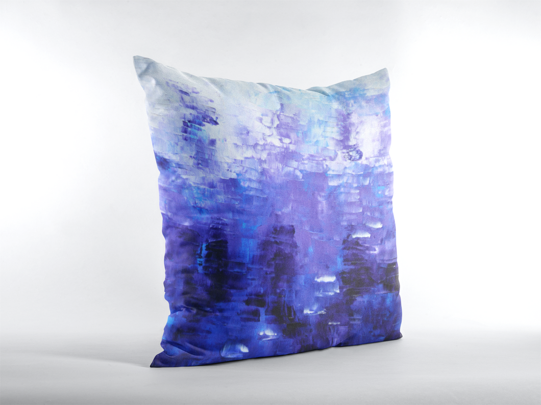 THROW PILLOW - Blue White Abstract