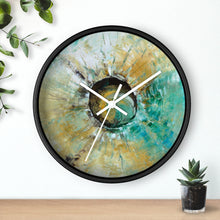 Turquoise WALL CLOCK Unique Abstract Art in Earth Tones