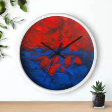 Red White and Blue WALL CLOCK Artsy Abstract Style