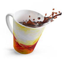 Yellow Red Coffee LATTE MUG Unique Abstract Art