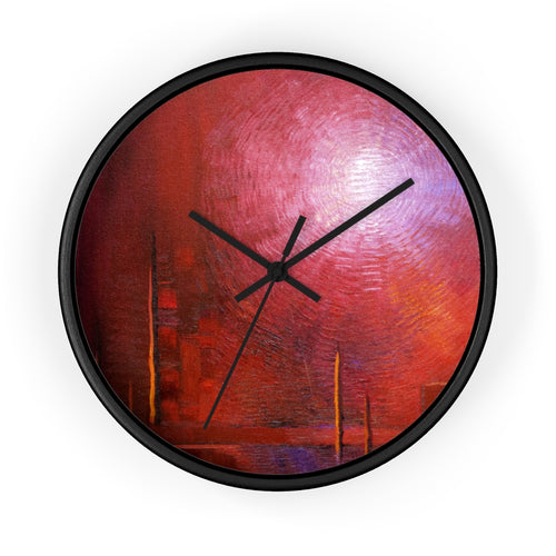 Red WALL CLOCK Unique Accent Decor