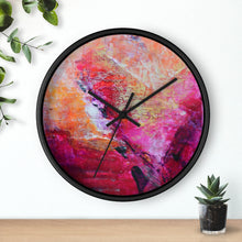 Artsy Heart WALL CLOCK Pink Orange Tones Unique Art Gift