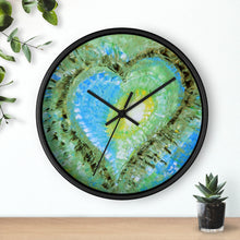Artsy Heart WALL CLOCK colorful blue green