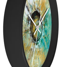 Turquoise WALL CLOCK Unique Abstract Art in Earth Tones