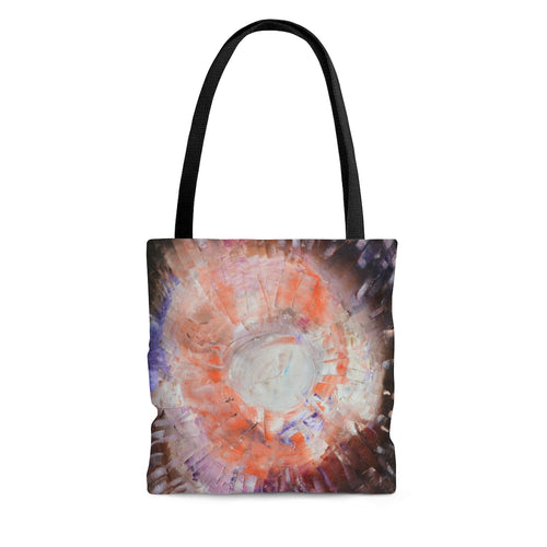 Unique Abstract Art TOTE BAG in Brown Orange Multi Colors