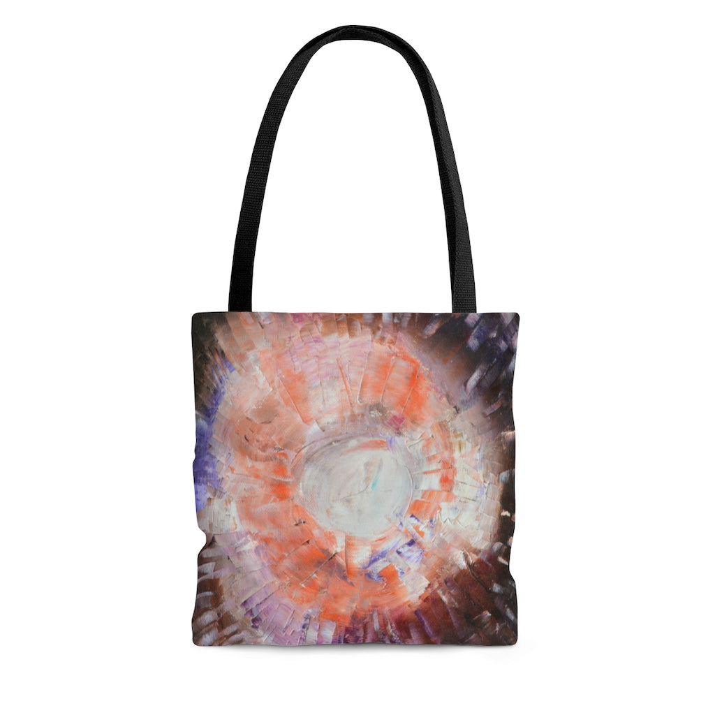 Unique Abstract Art TOTE BAG in Brown Orange Multi Colors