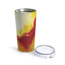 Yellow Red TUMBLER with Lid 20oz Abstract Artsy Printed Style