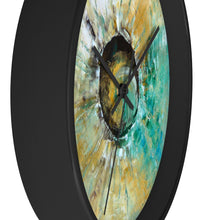 Turquoise WALL CLOCK Unique Abstract Art in Earth Tones