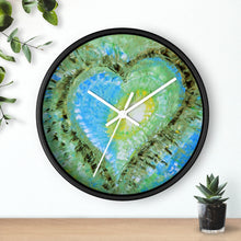 Artsy Heart WALL CLOCK colorful blue green