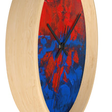 Red White and Blue WALL CLOCK Artsy Abstract Style