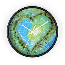 Artsy Heart WALL CLOCK colorful blue green