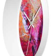 Artsy Heart WALL CLOCK Pink Orange Tones Unique Art Gift