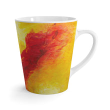 Yellow Red Coffee LATTE MUG Unique Abstract Art