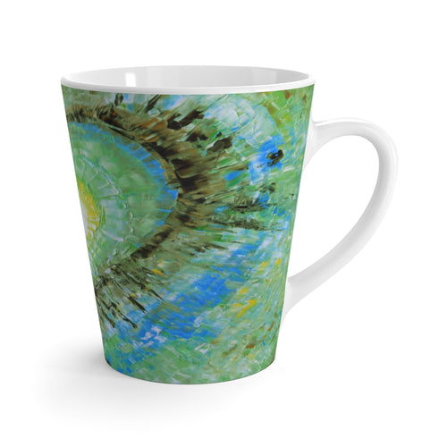 Abstract Heart LATTE MUG Multicolors Artsy Modern Art Style 12oz