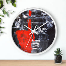 Red Black and White WALL Decor CLOCK Abstract Art