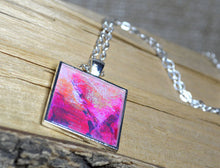 DIVINE HEART - Pendant, handmade, silver-plated, resin #1067