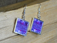 PURPLE Dangle Earrings, Modern Abstract Art Jewelry, handmade