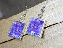 PURPLE Dangle Earrings, Modern Abstract Art Jewelry, handmade