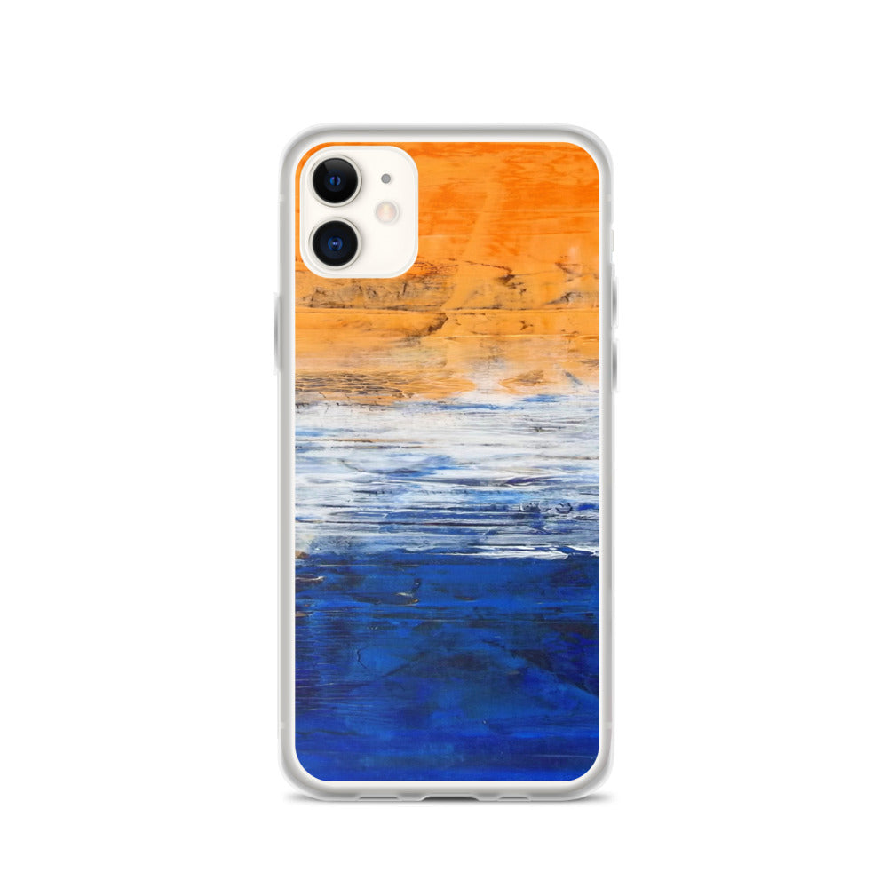 IPHONE CASE Blue Orange Contemporary Art for Apple