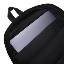 Black and White BACKPACK with Red Abstract Accent Color