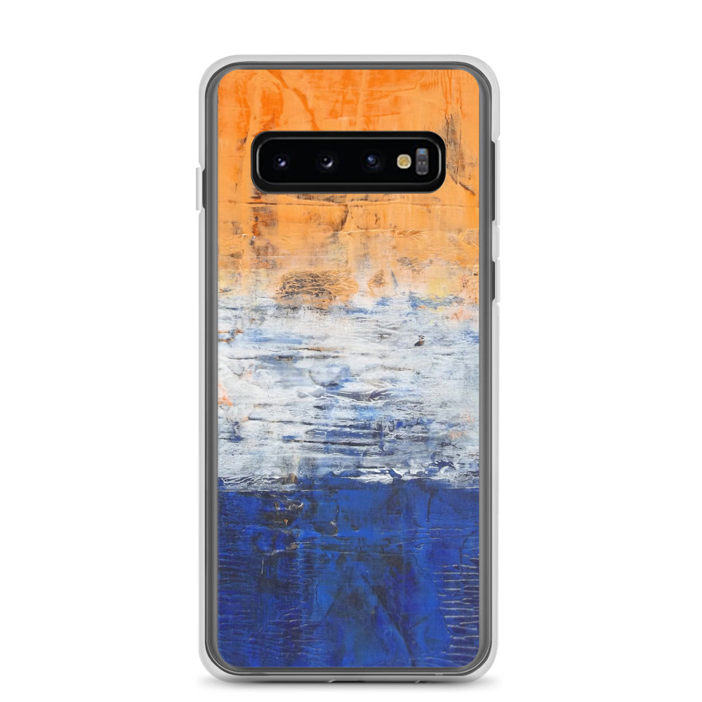 Edgy PHONE CASE for Samsung Phones - Abstract Orange Blue White