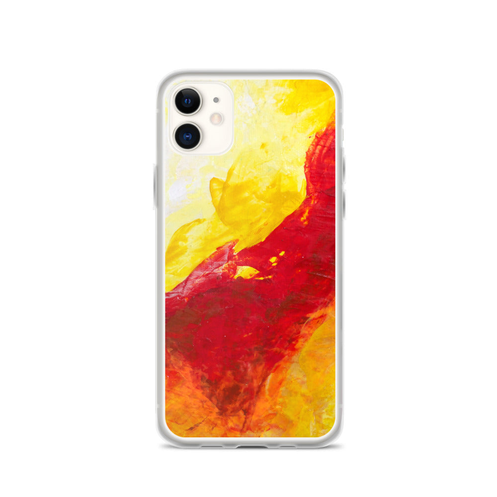 IPHONE CASE Yellow Red Abstract Art for Apple Phones
