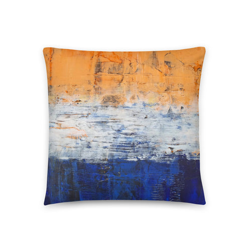 Grunge Style Orange Blue Accent THROW PILLOW