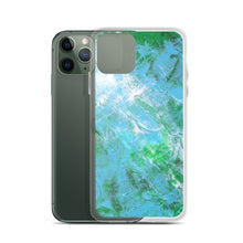 Abstract IPHONE CASE printed with Light Blue & Green Unique Art