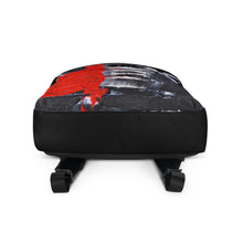 Black and White BACKPACK with Red Abstract Accent Color