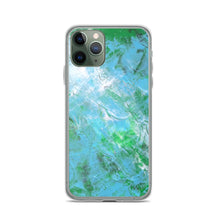 Abstract IPHONE CASE printed with Light Blue & Green Unique Art