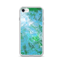Abstract IPHONE CASE printed with Light Blue & Green Unique Art