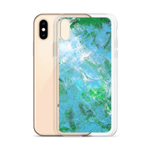 Abstract IPHONE CASE printed with Light Blue & Green Unique Art