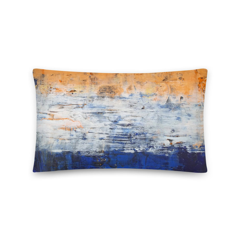 Grunge Style Orange Blue Accent THROW PILLOW