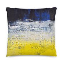 Grunge Style Yellow Blue THROW PILLOW abstract