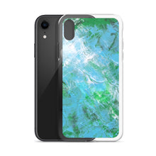 Abstract IPHONE CASE printed with Light Blue & Green Unique Art