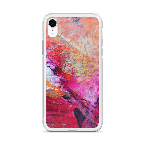 Artsy Heart IPHONE CASE for iPhones printed with Pink Orange Abstract Art