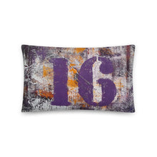 Number 16 THROW PILLOW Urban Grunge Style