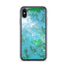 Abstract IPHONE CASE printed with Light Blue & Green Unique Art