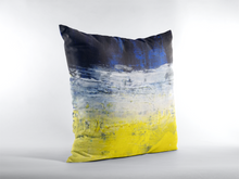 Grunge Style Yellow Blue THROW PILLOW abstract