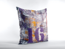 Number 16 THROW PILLOW Urban Grunge Style